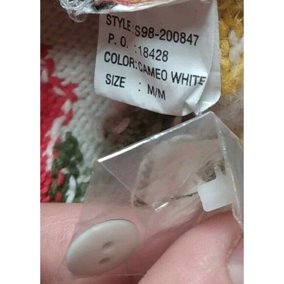 portraits by northern isles Ivory Floral Contrast Trim Knitted Vest Size‎ M - Picture 6 of 6